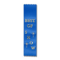 Best of Show 2"x8" Stock Lapel Award Ribbon (Pinked)